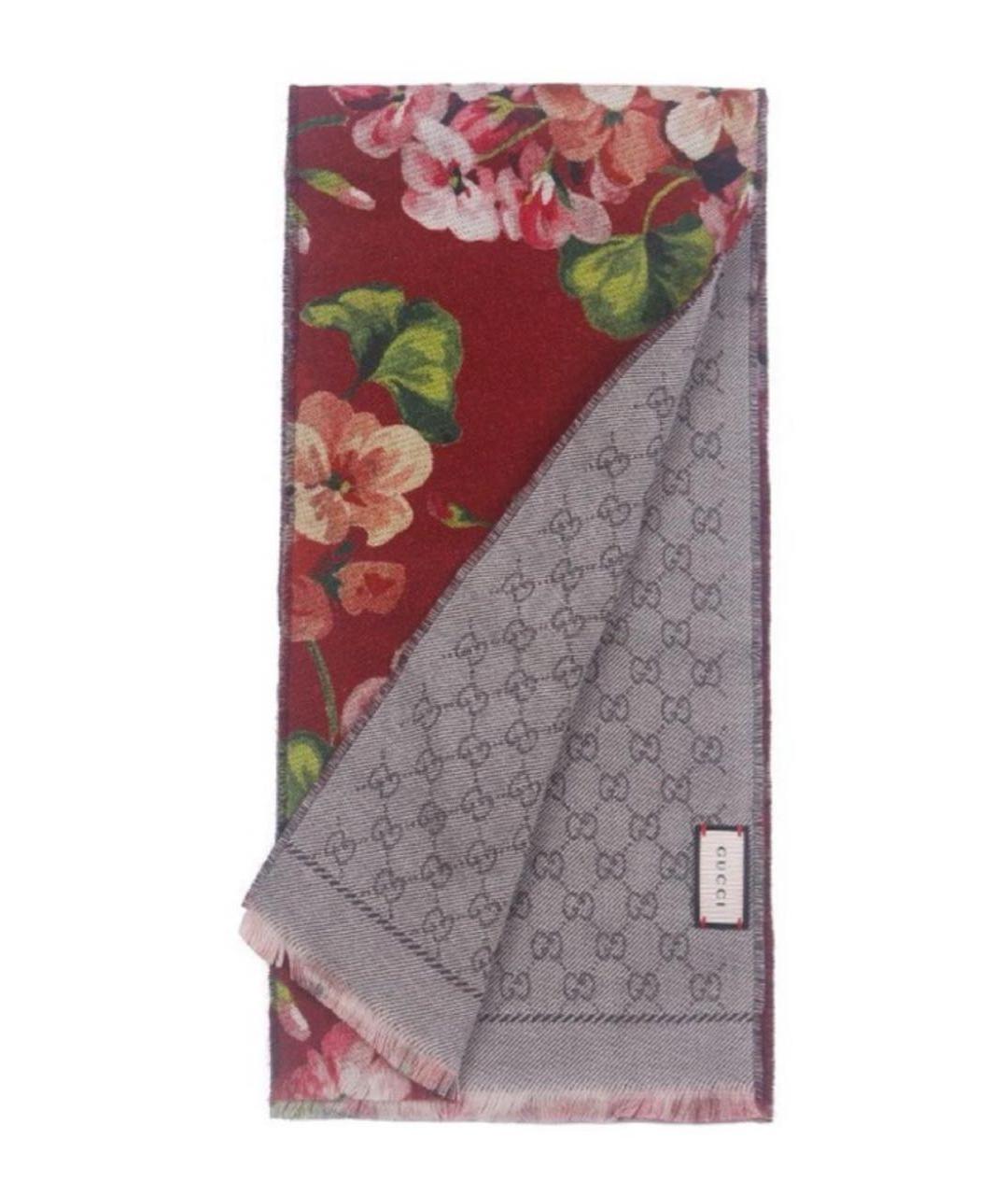 GUCCI Антрацитовый шерстяной платок, фото 3