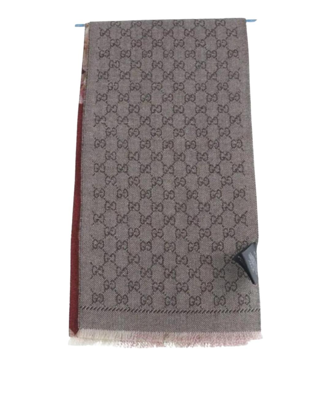GUCCI Антрацитовый шерстяной платок, фото 10
