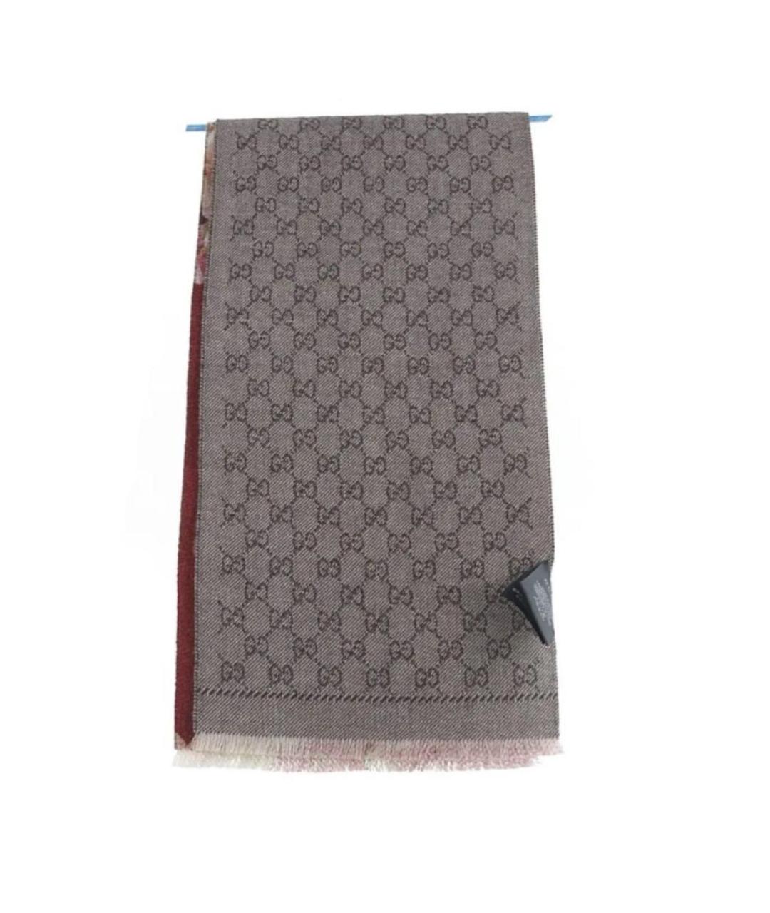 GUCCI Антрацитовый шерстяной платок, фото 9