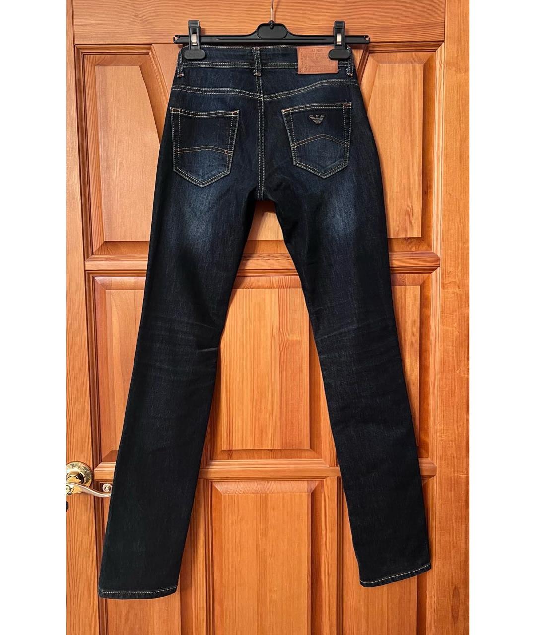 ARMANI JEANS Синие хлопковые джинсы слим, фото 2