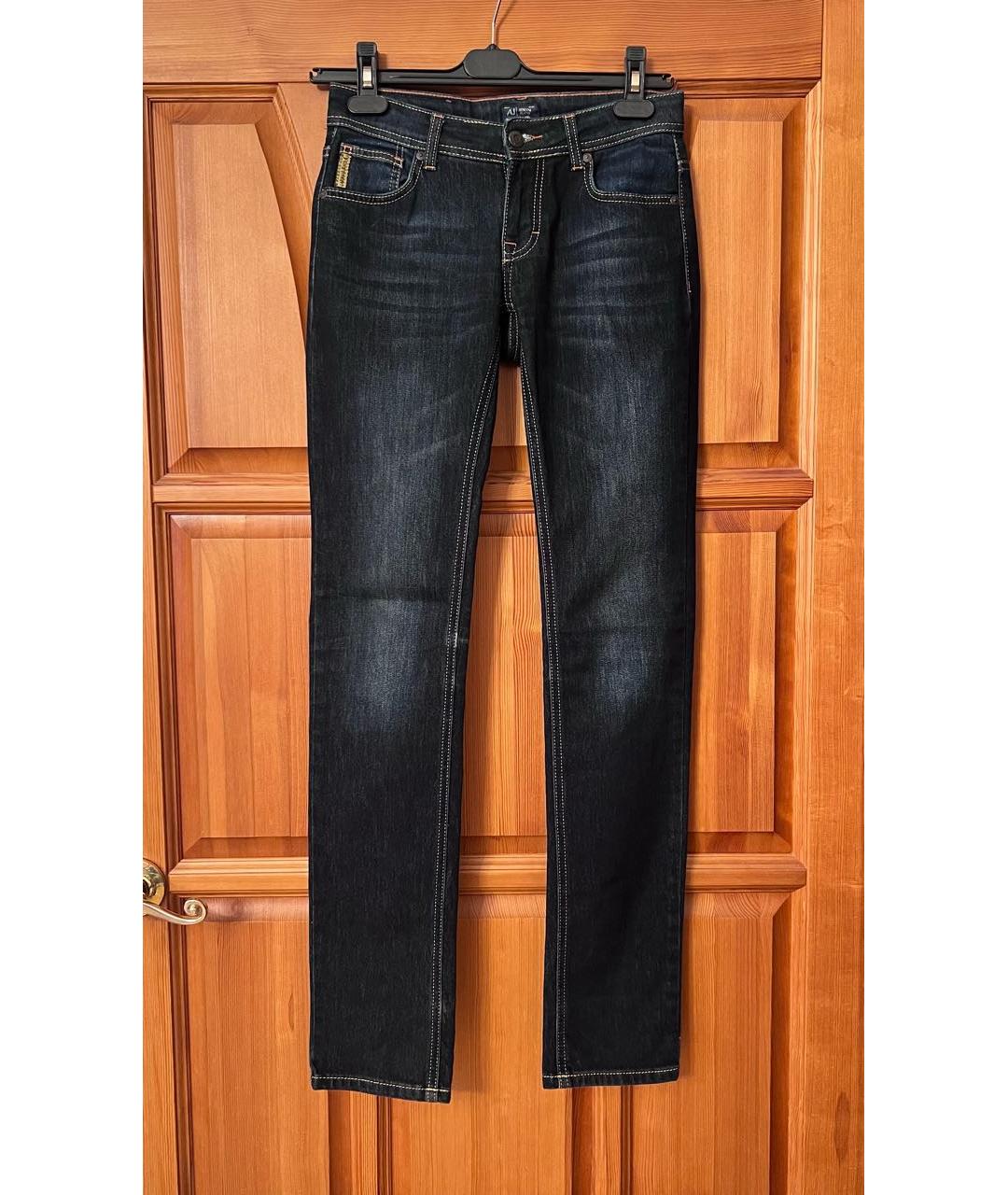 ARMANI JEANS Синие хлопковые джинсы слим, фото 4