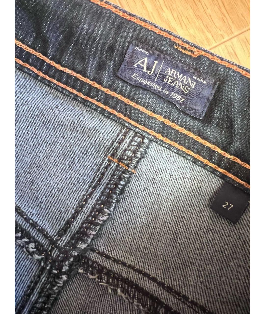 ARMANI JEANS Синие хлопковые джинсы слим, фото 3