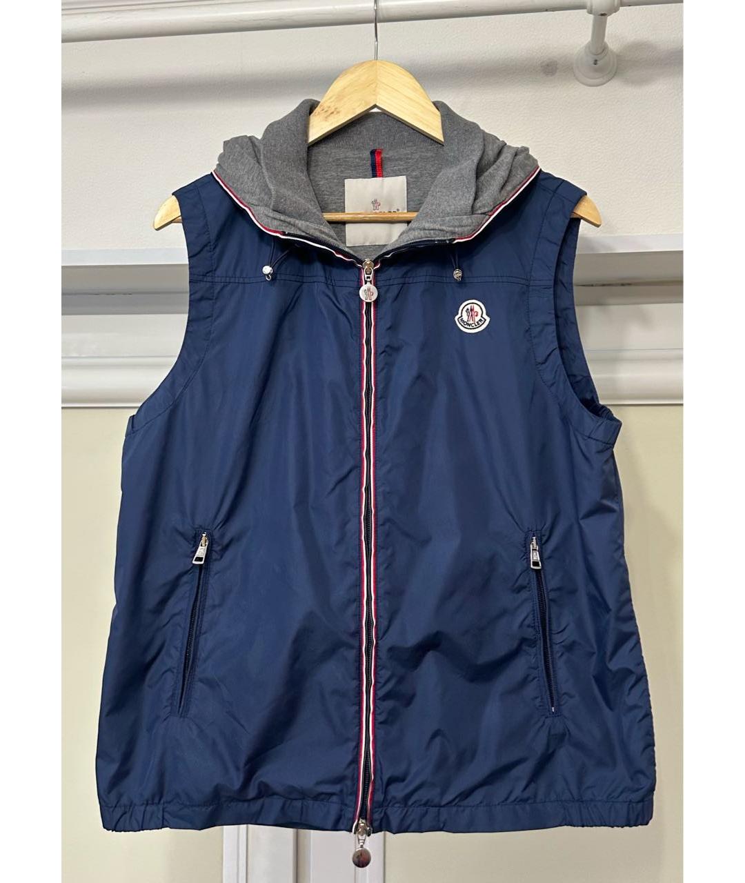 MONCLER Синий полиамидовый жилет, фото 7