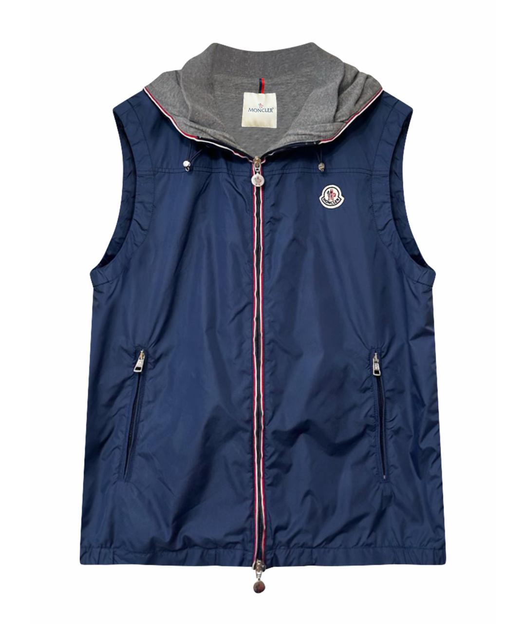 MONCLER Синий полиамидовый жилет, фото 1