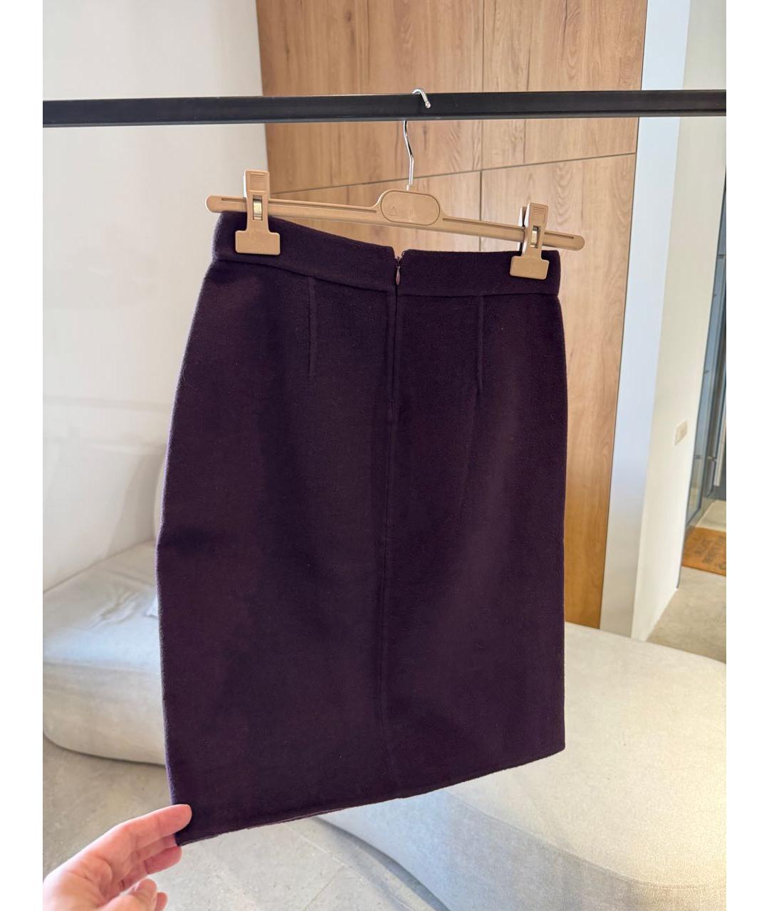 LORO PIANA Фиолетовая кашемировая юбка мини, фото 2