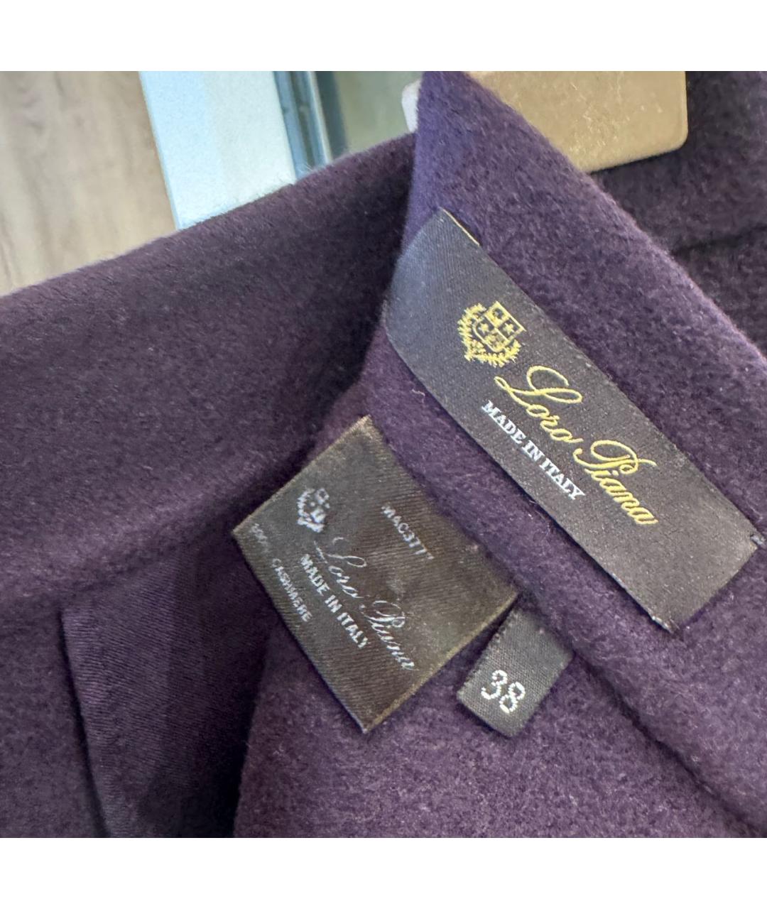 LORO PIANA Фиолетовая кашемировая юбка мини, фото 3