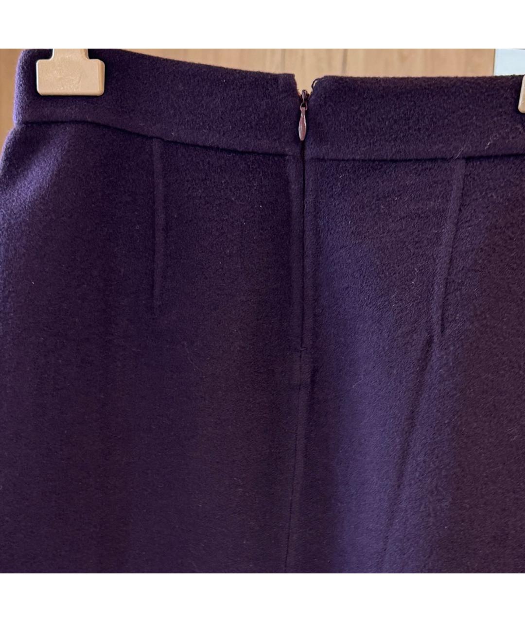 LORO PIANA Фиолетовая кашемировая юбка мини, фото 4