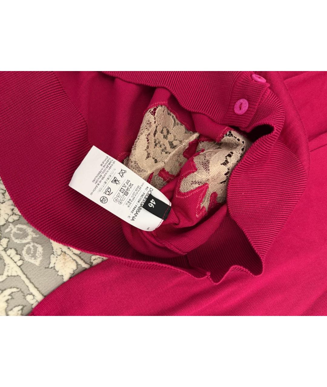 DOLCE&GABBANA Фуксия шелковый кардиган, фото 3