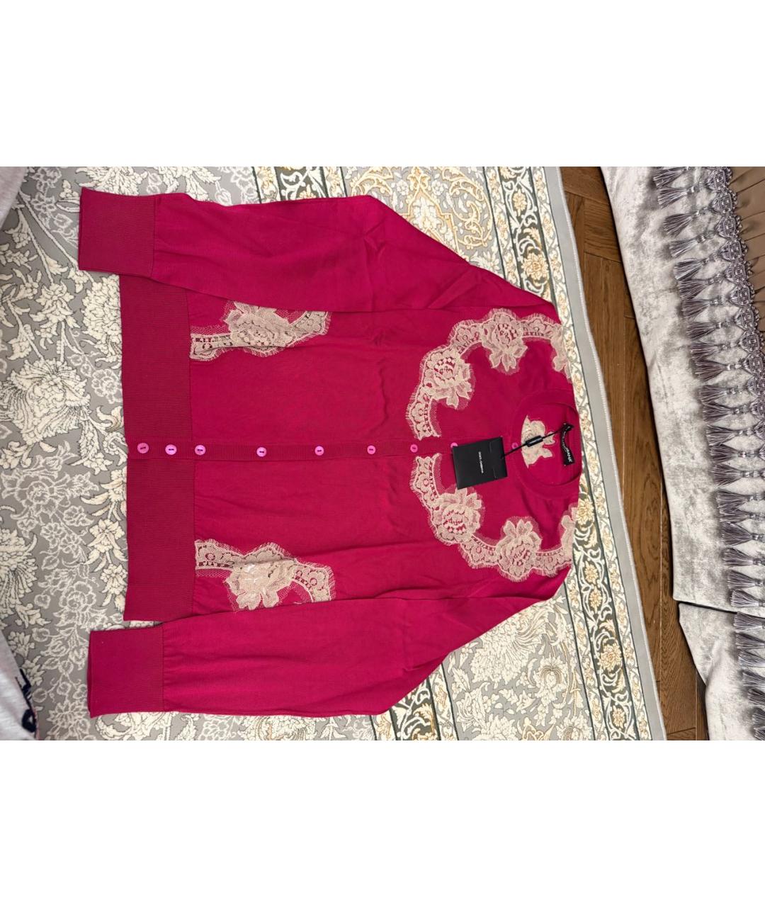 DOLCE&GABBANA Фуксия шелковый кардиган, фото 5