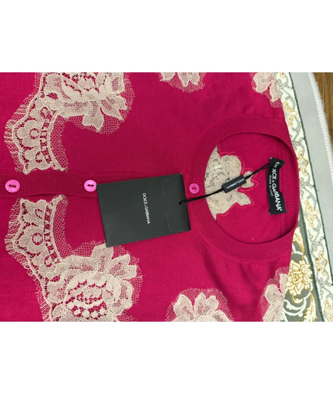 DOLCE&GABBANA Фуксия шелковый кардиган, фото 2