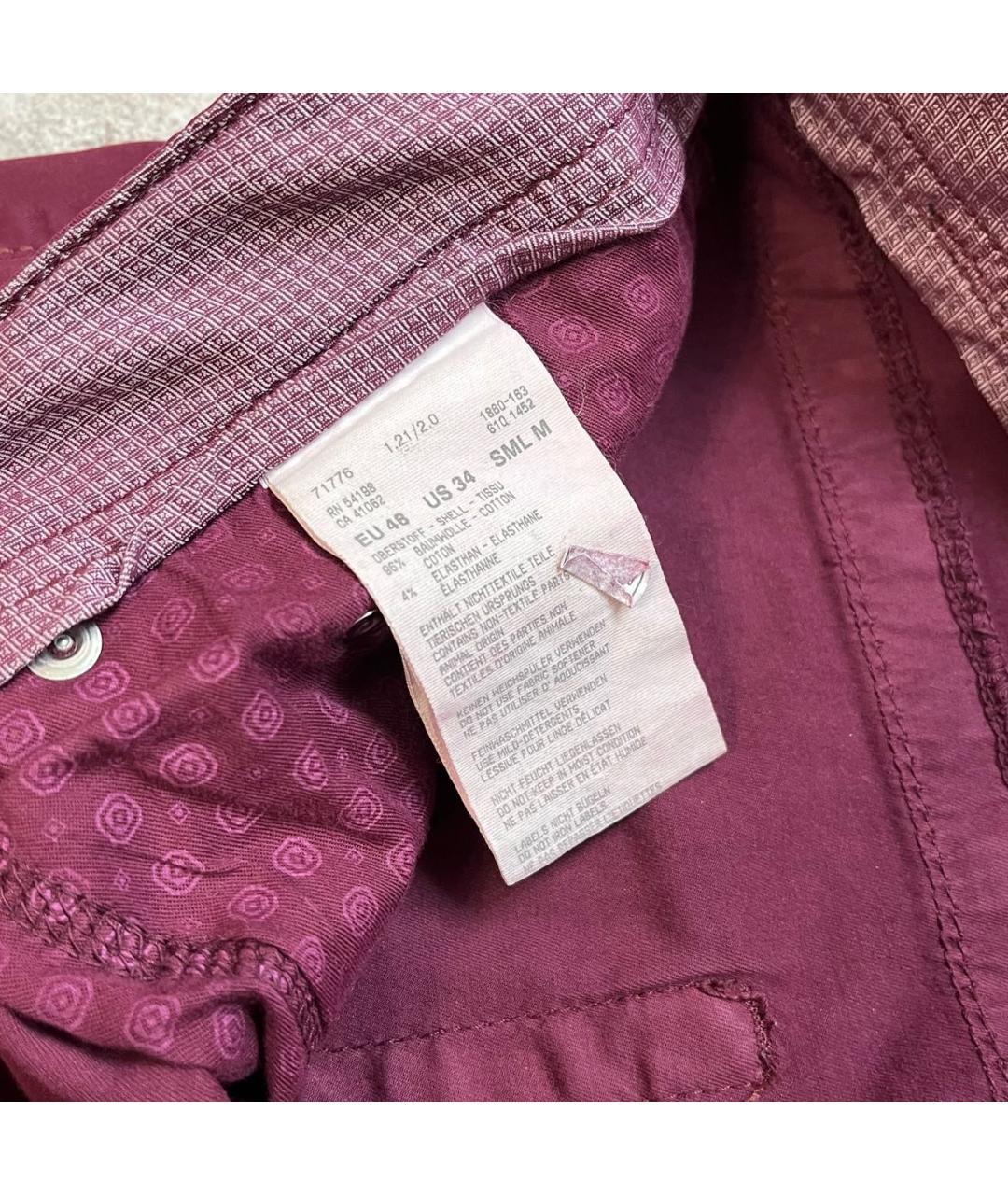 BOGNER Бордовые хлопковые повседневные брюки, фото 6