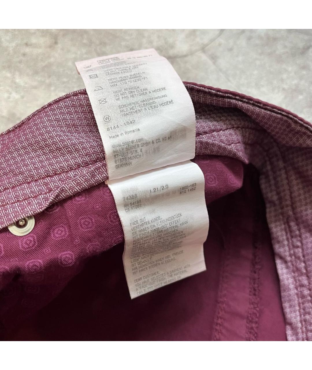 BOGNER Бордовые хлопковые повседневные брюки, фото 7