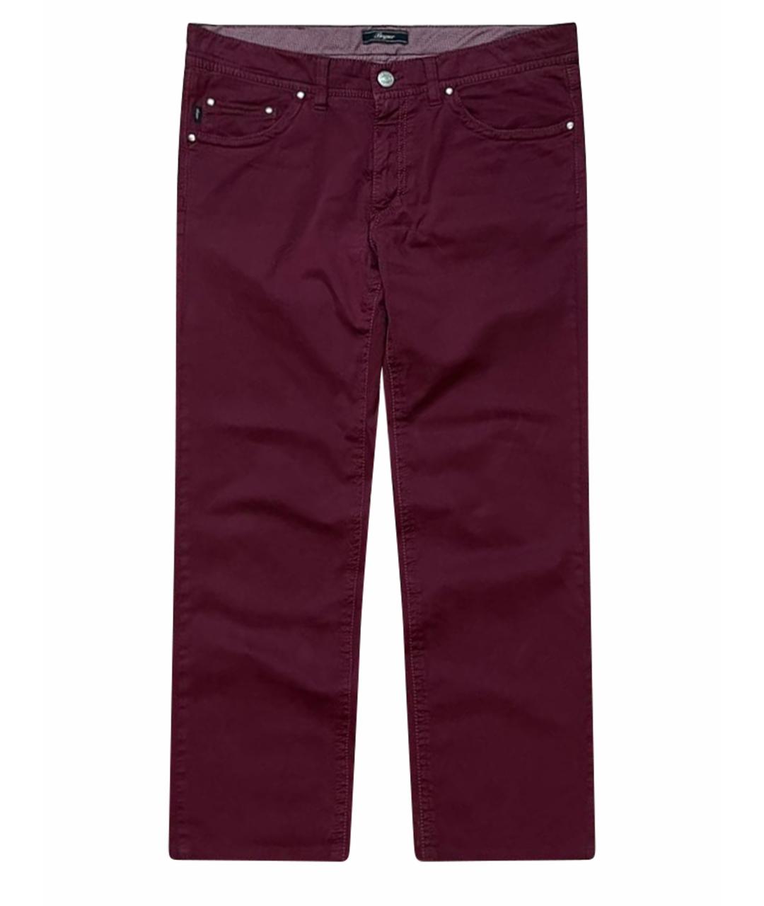 BOGNER Бордовые хлопковые повседневные брюки, фото 1