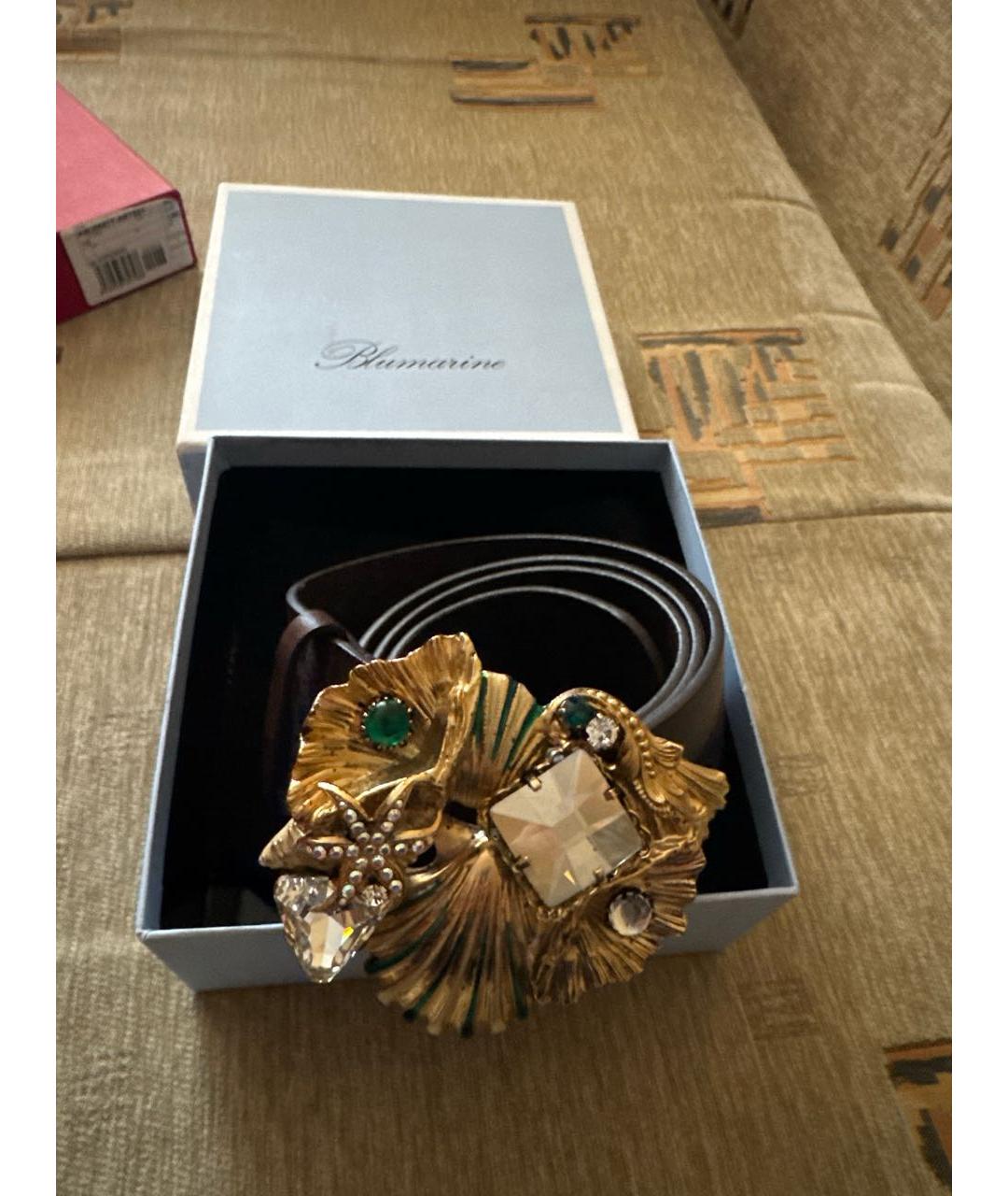 BLUMARINE Коричневый кожаный ремень, фото 2