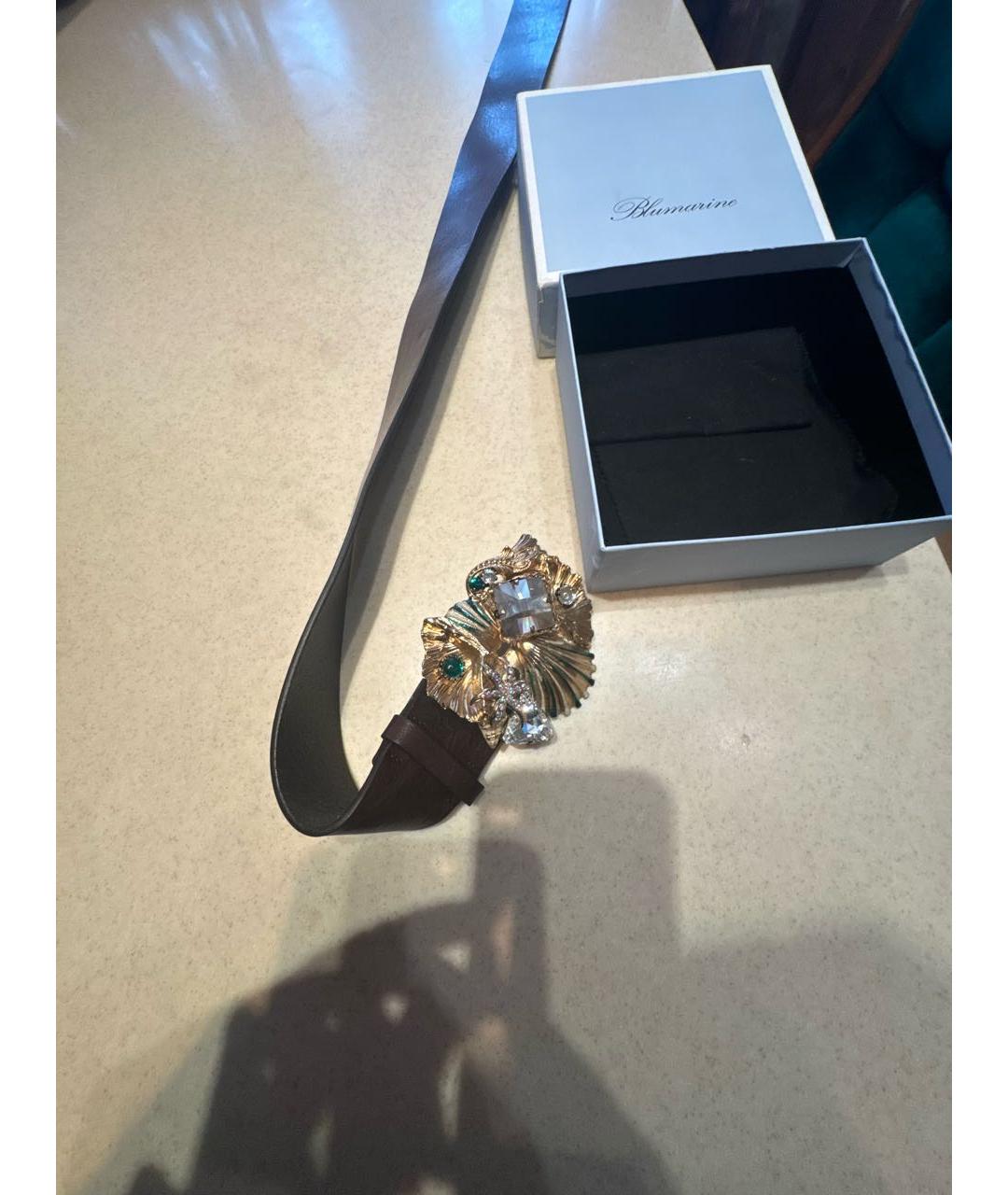 BLUMARINE Коричневый кожаный ремень, фото 3