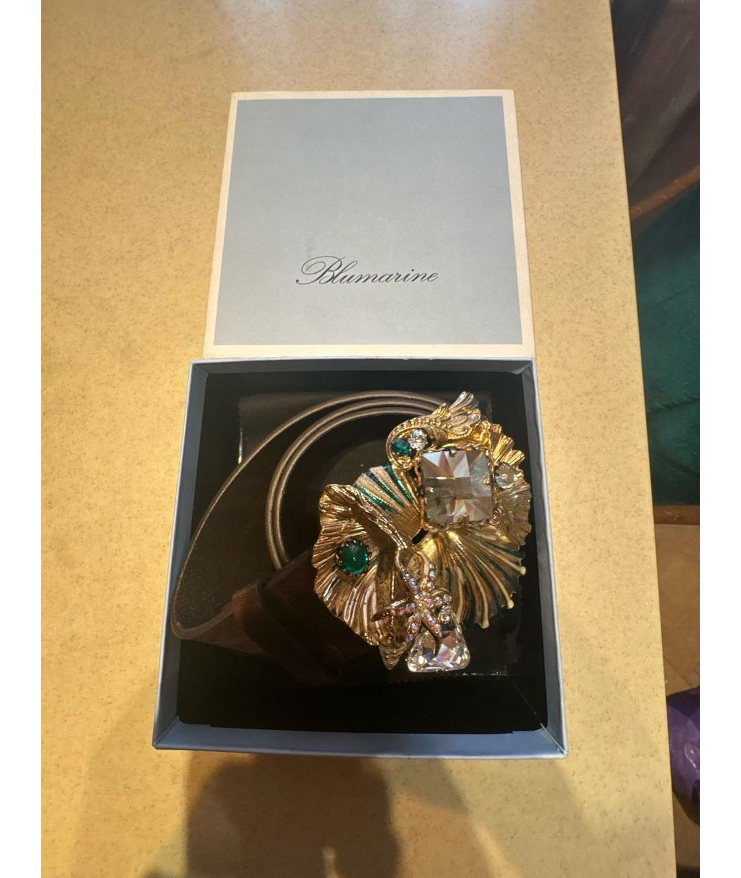 BLUMARINE Коричневый кожаный ремень, фото 5