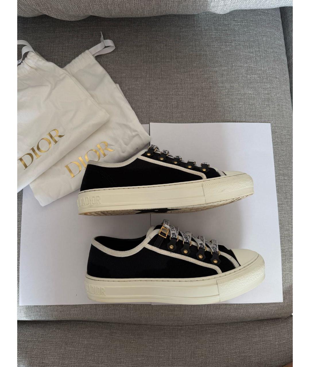 CHRISTIAN DIOR Черные текстильные кеды, фото 6