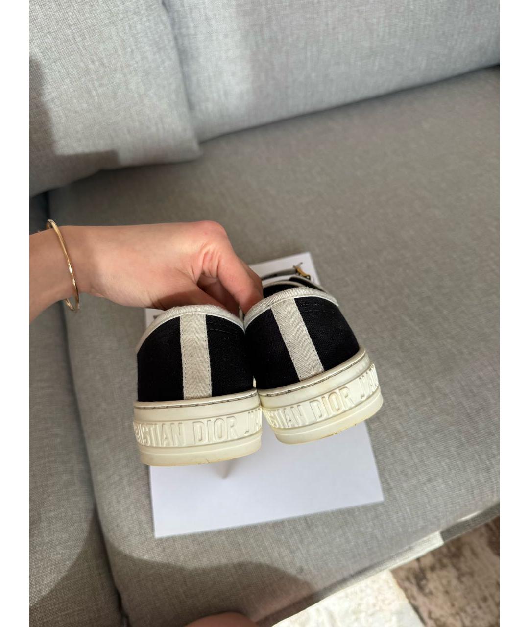CHRISTIAN DIOR Черные текстильные кеды, фото 4