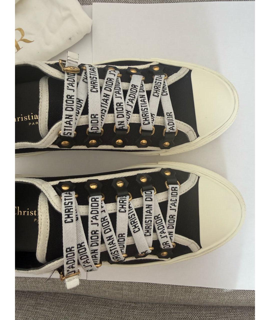CHRISTIAN DIOR Черные текстильные кеды, фото 5