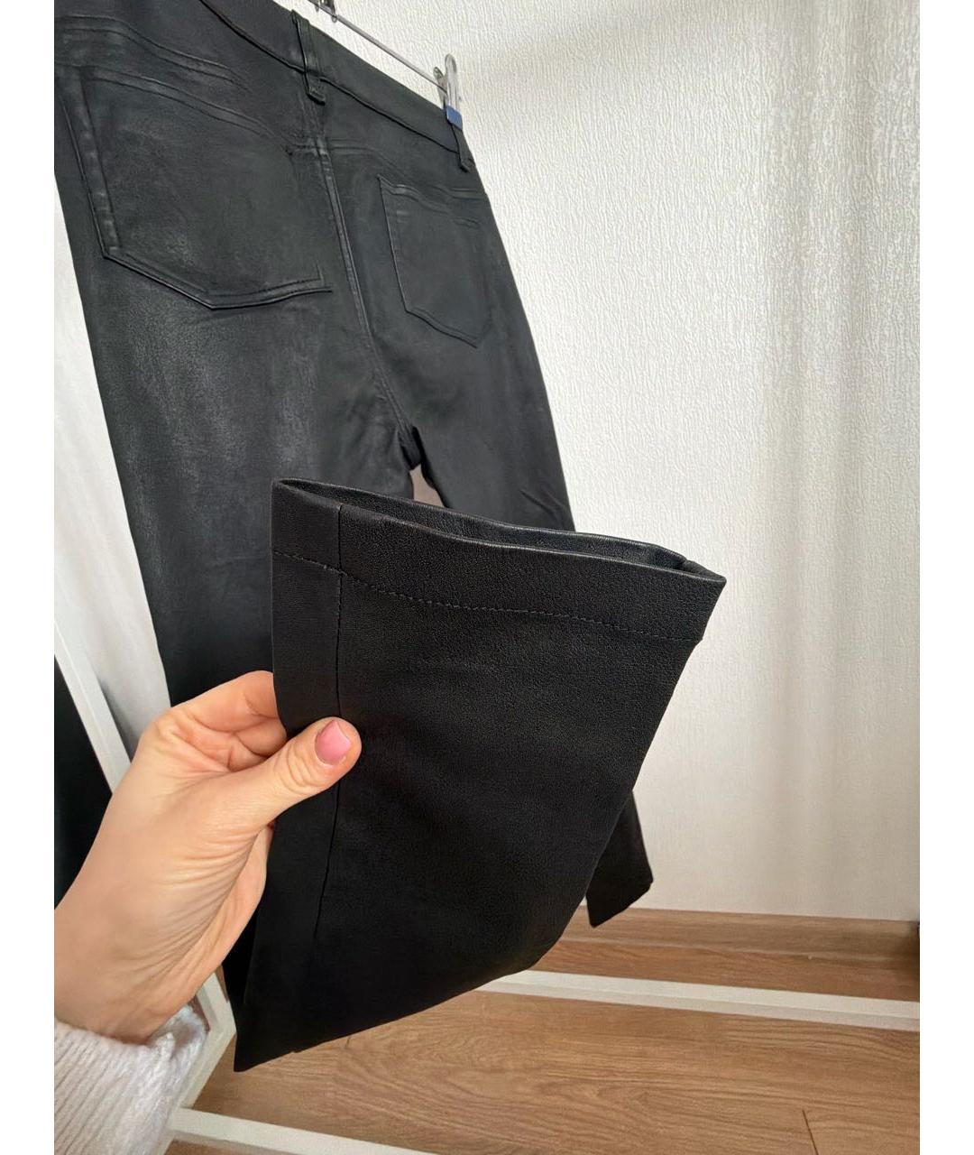 MAJE Черные кожаные брюки узкие, фото 5