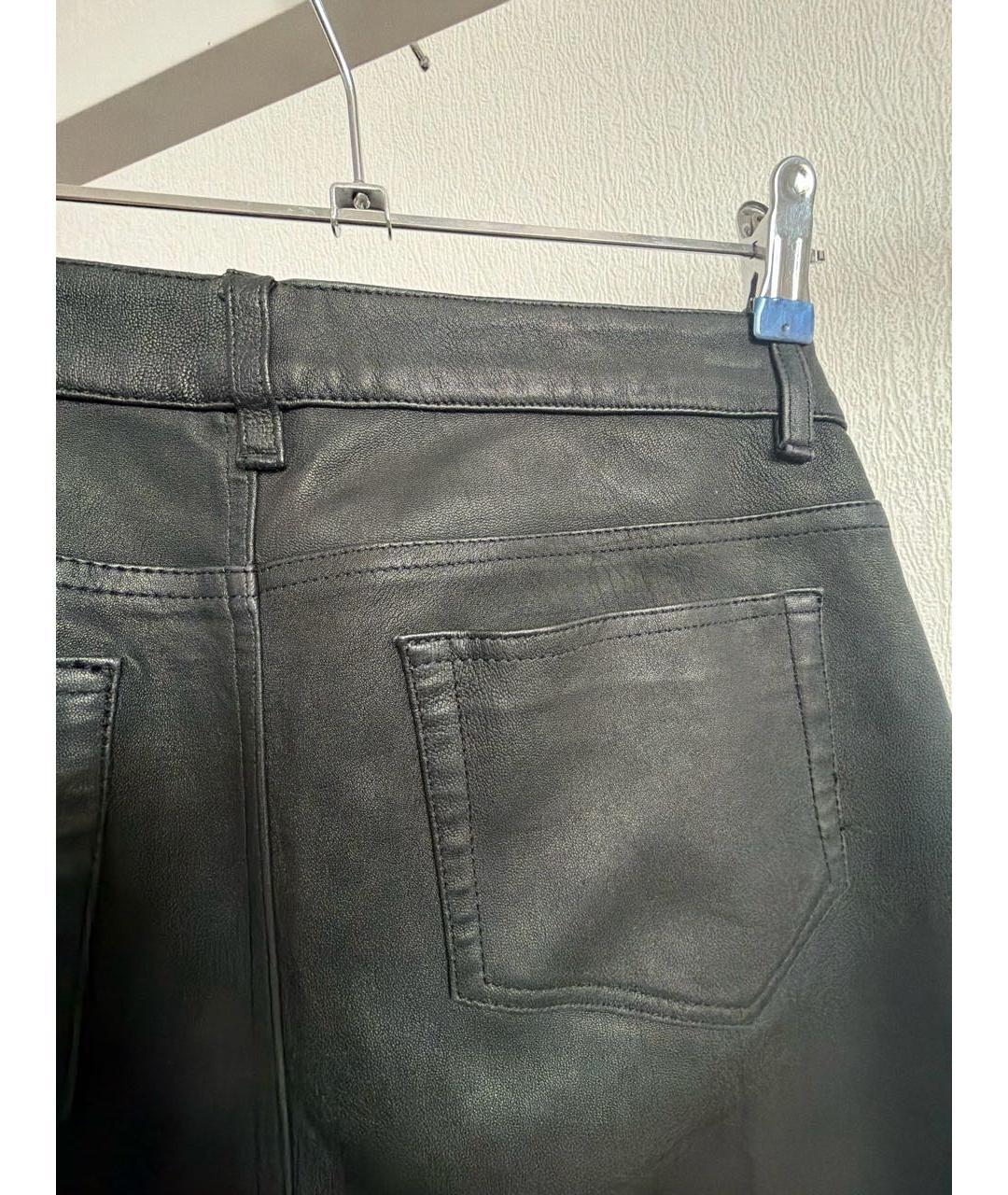 MAJE Черные кожаные брюки узкие, фото 4