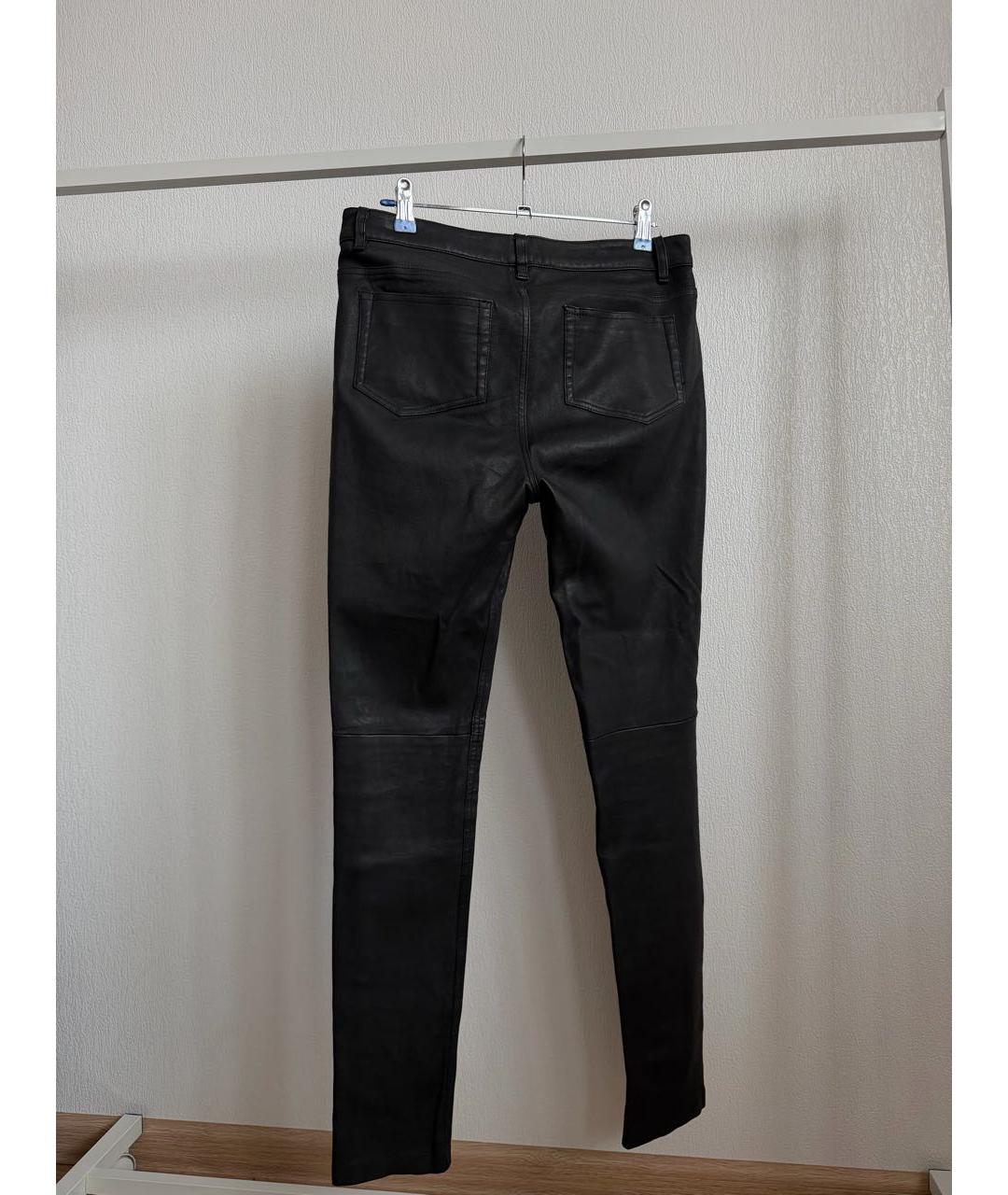 MAJE Черные кожаные брюки узкие, фото 2