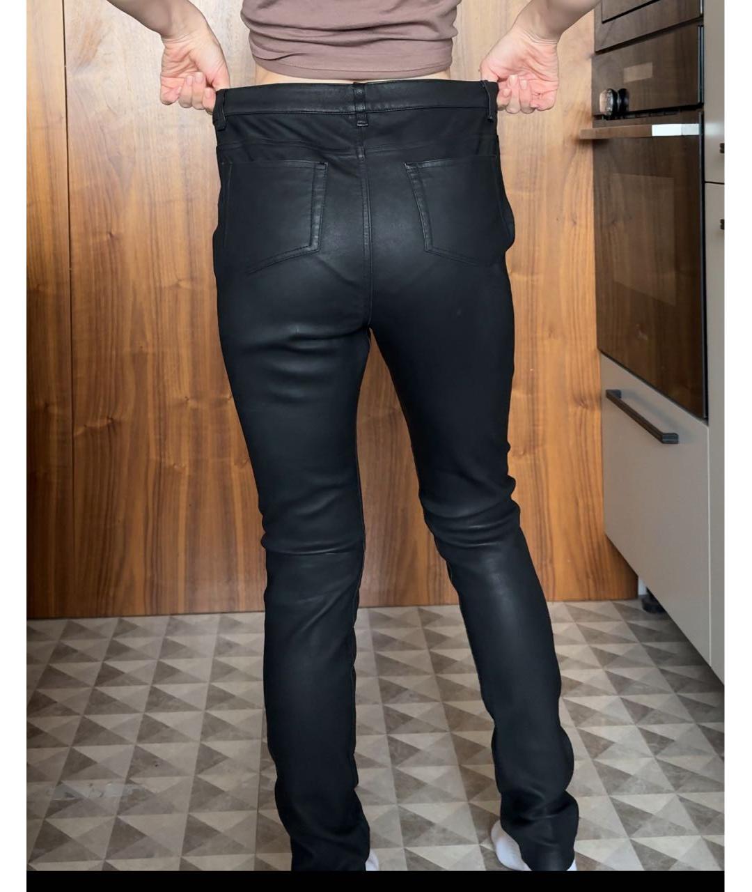 MAJE Черные кожаные брюки узкие, фото 6