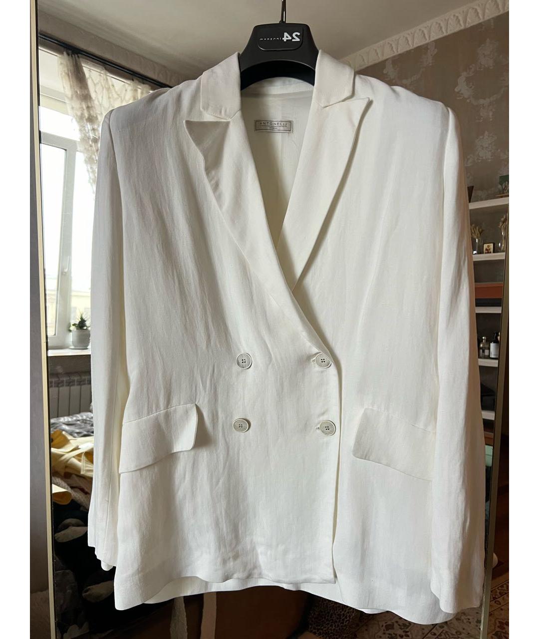 ANTONELLI FIRENZE Белый хлопковый костюм с брюками, фото 9