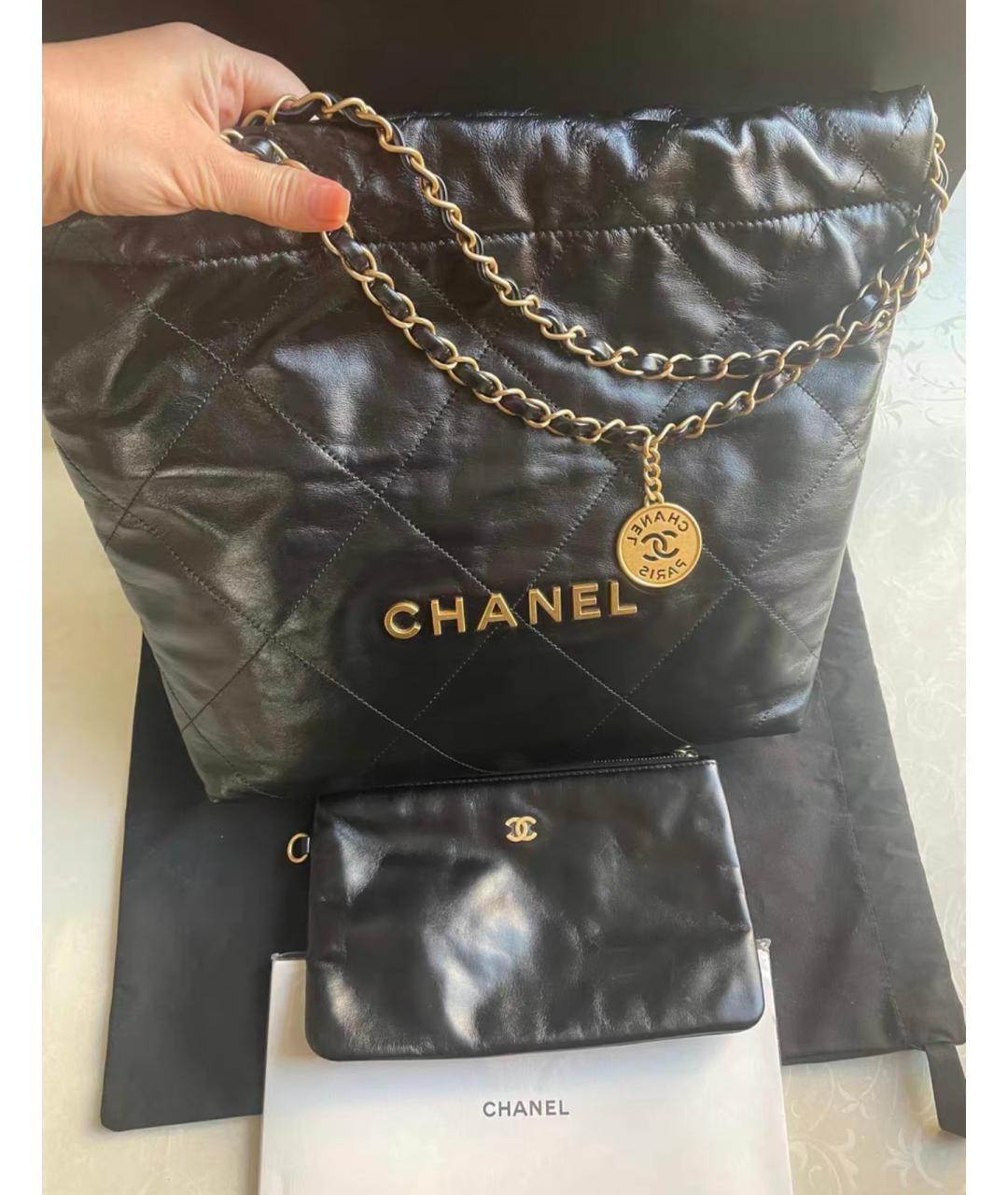 CHANEL Черная кожаная сумка через плечо, фото 2