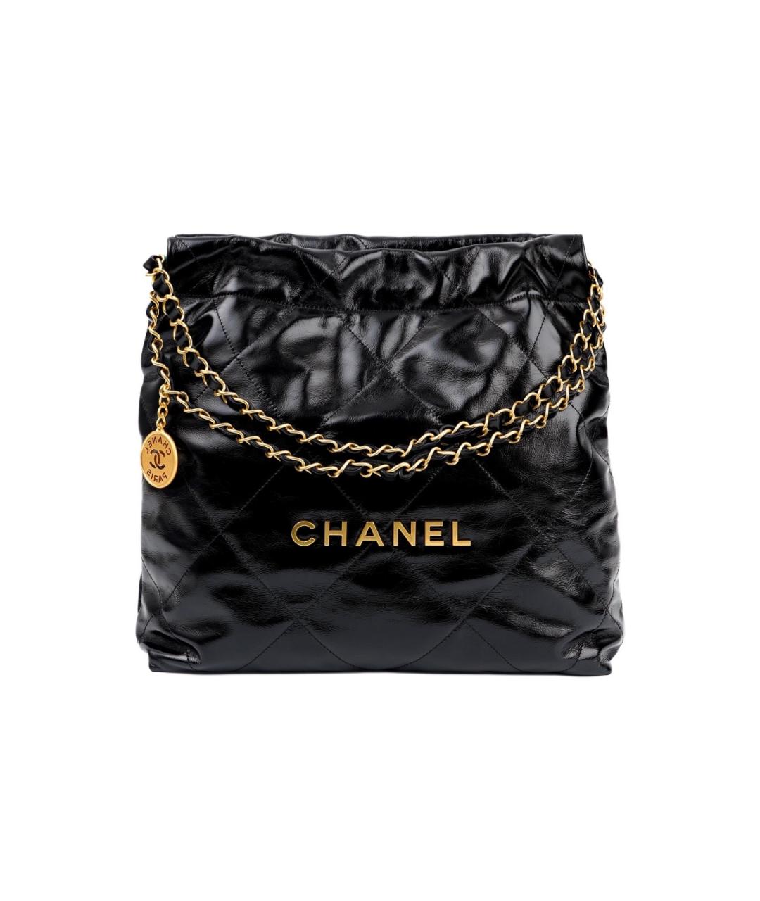 CHANEL Черная кожаная сумка через плечо, фото 8