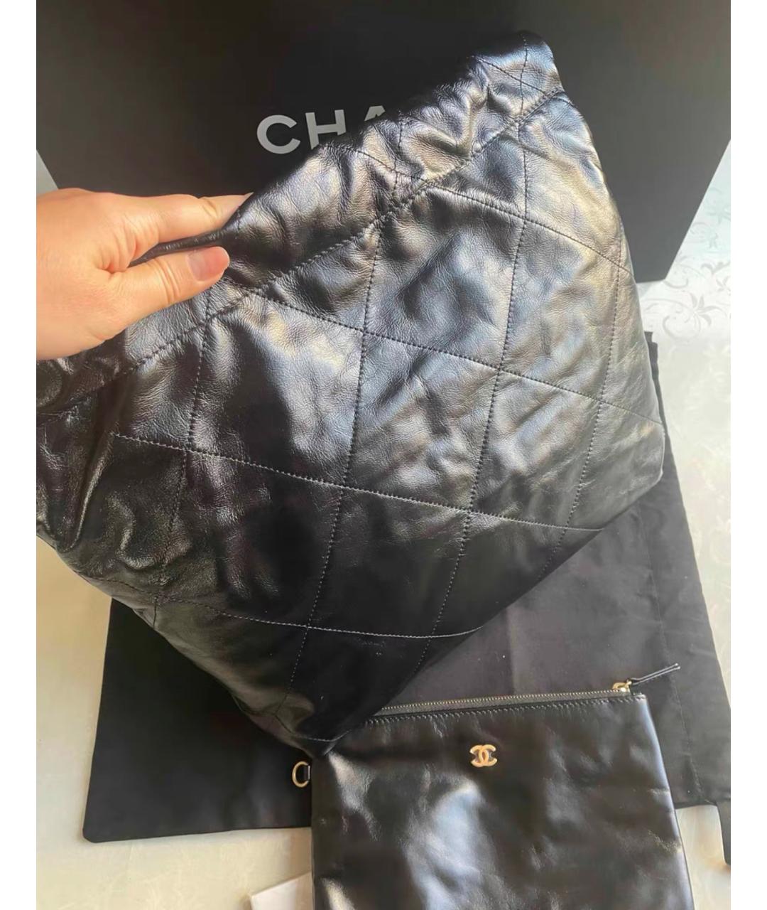 CHANEL Черная кожаная сумка через плечо, фото 4