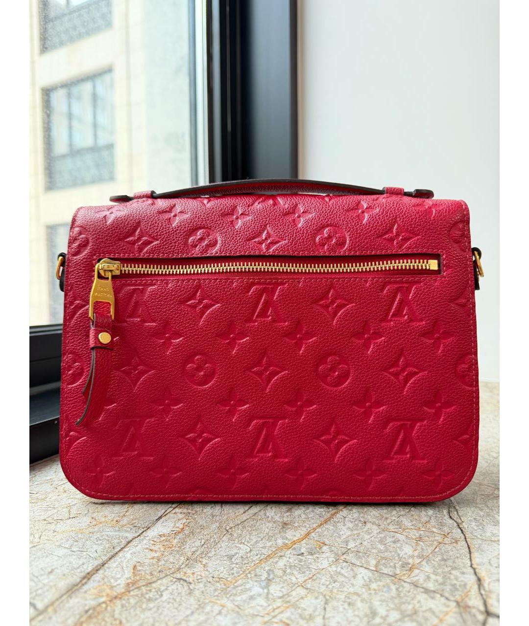 LOUIS VUITTON Красная кожаная сумка через плечо, фото 3