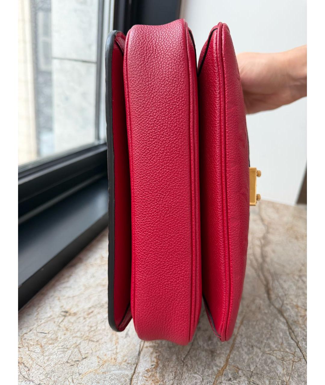 LOUIS VUITTON Красная кожаная сумка через плечо, фото 5