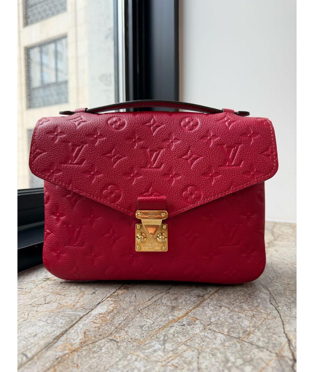 LOUIS VUITTON Красная кожаная сумка через плечо, фото 9