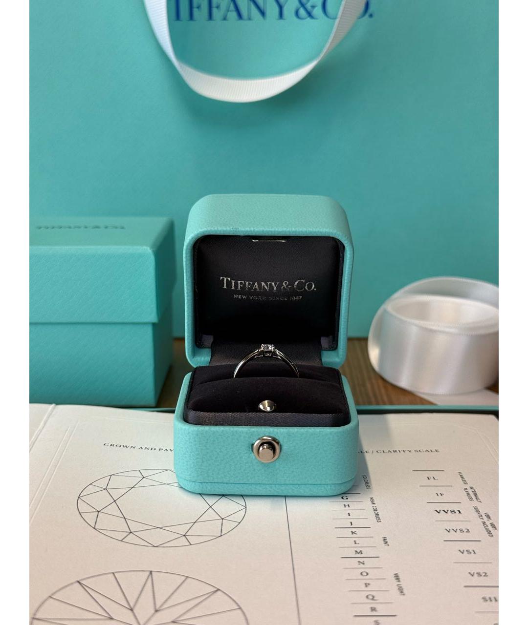 TIFFANY&CO Белое платиновое кольцо, фото 2