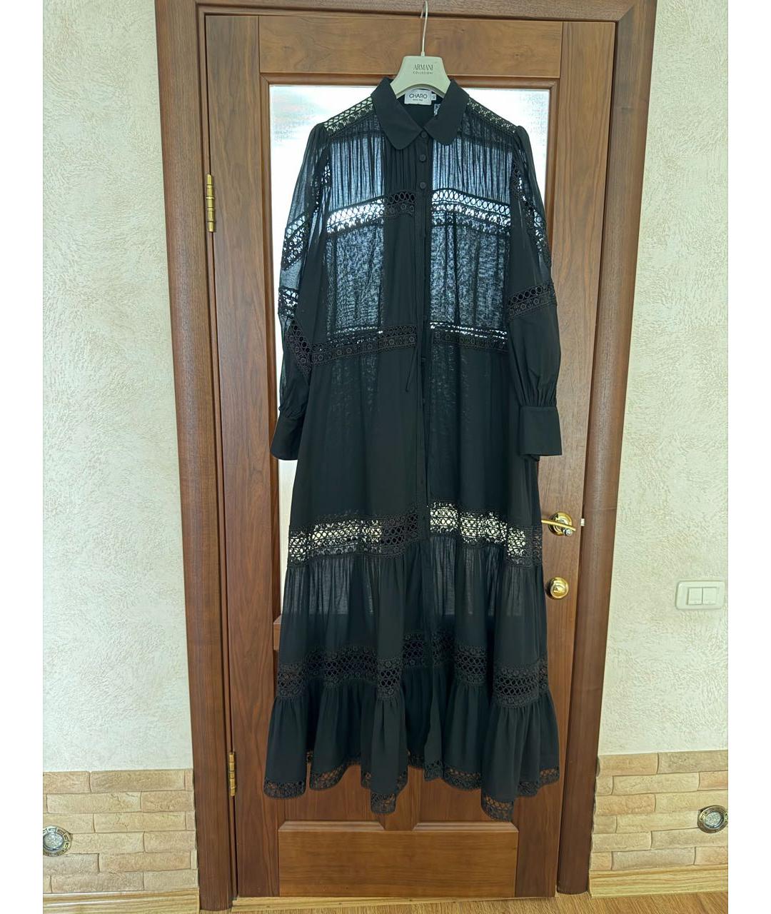 CHARO RUIZ Черное хлопковое коктейльное платье, фото 5