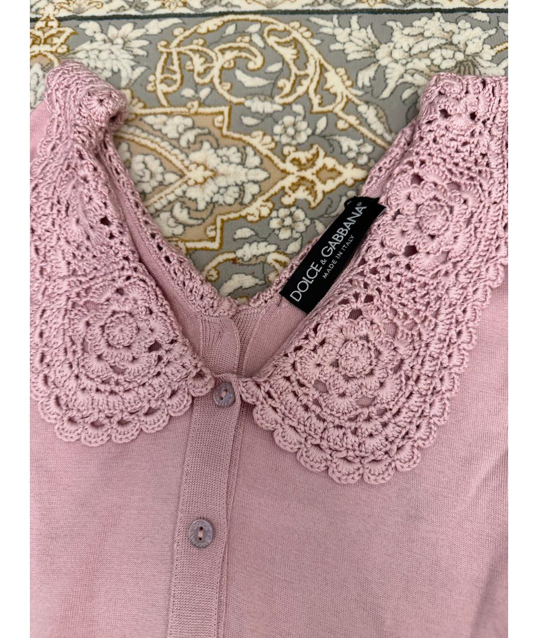 DOLCE&GABBANA Розовый шелковый кардиган, фото 2