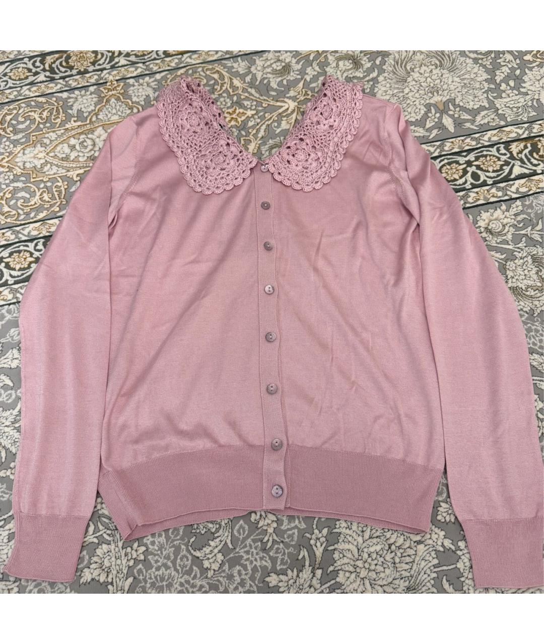 DOLCE&GABBANA Розовый шелковый кардиган, фото 4