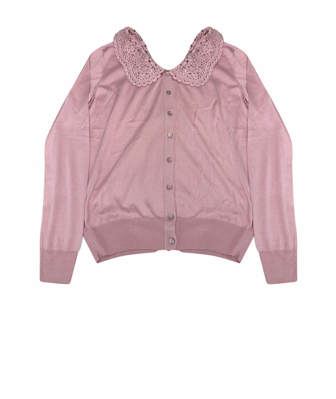DOLCE&GABBANA Розовый шелковый кардиган, фото 1