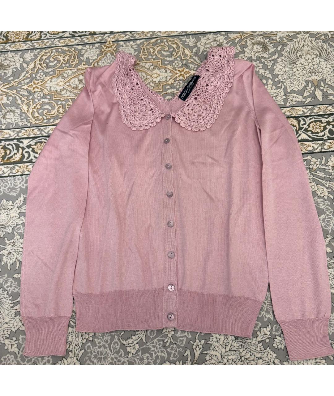 DOLCE&GABBANA Розовый шелковый кардиган, фото 3