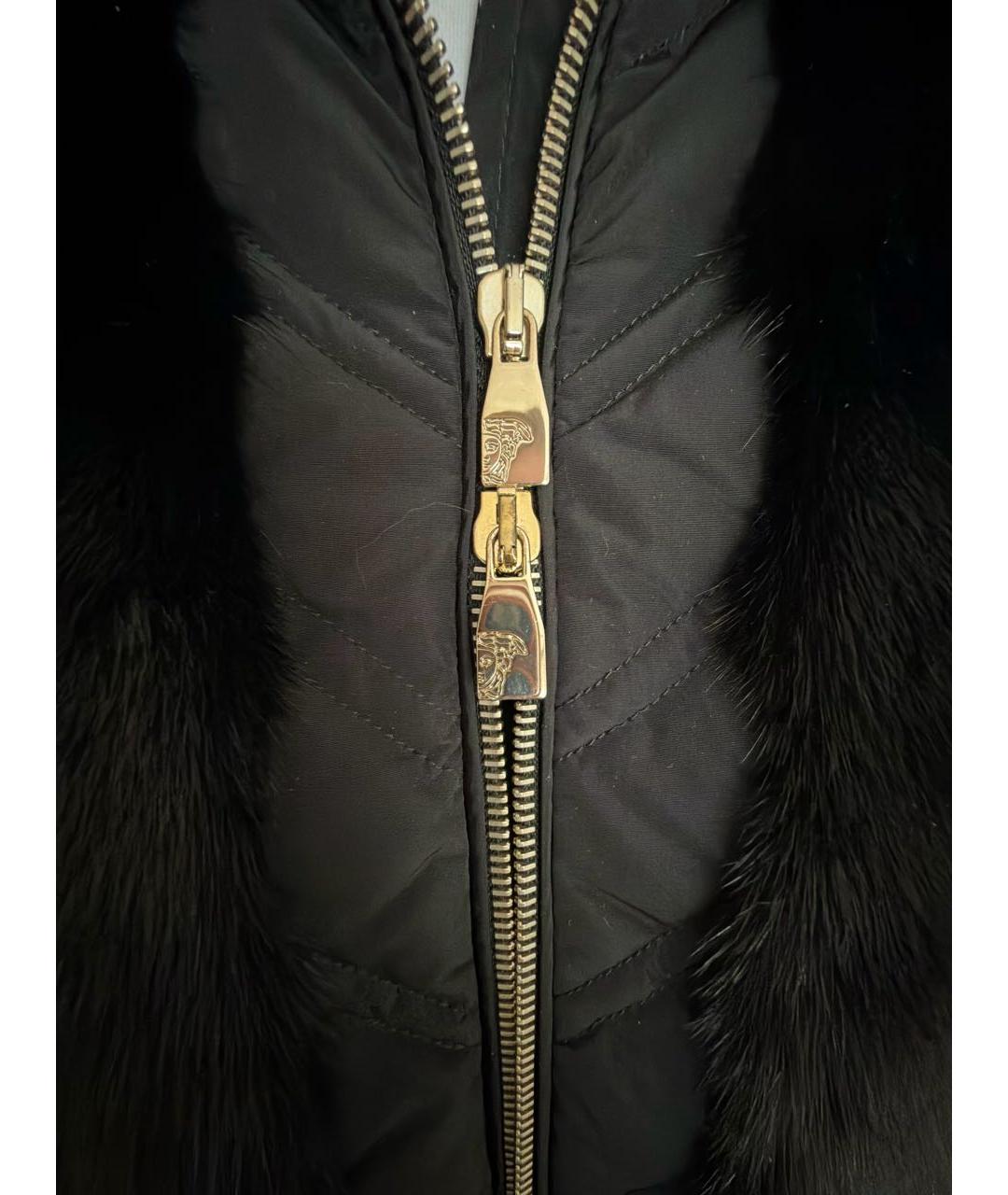 VERSACE Черный меховой жилет, фото 4