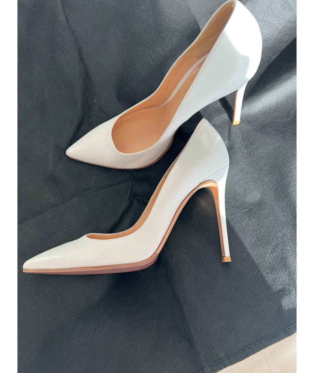 SERGIO ROSSI Белые кожаные туфли, фото 5