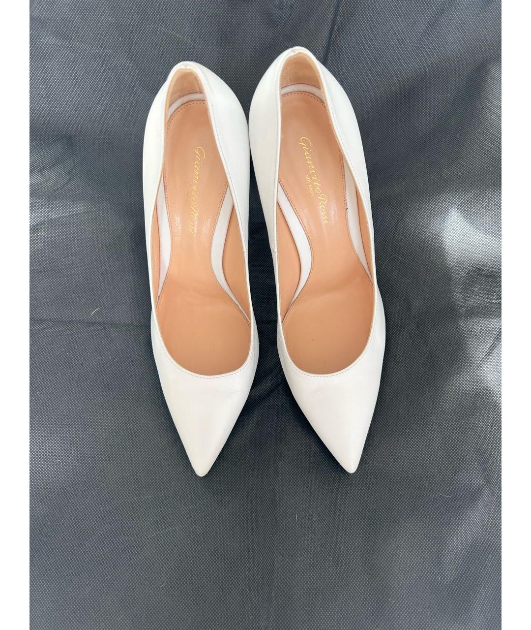 SERGIO ROSSI Белые кожаные туфли, фото 2