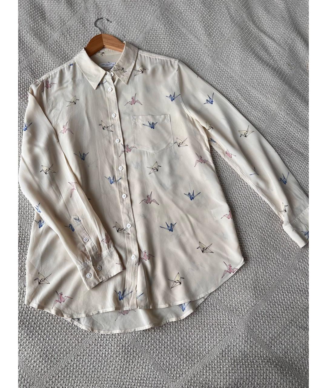 EQUIPMENT Бежевая шелковая блузы, фото 5