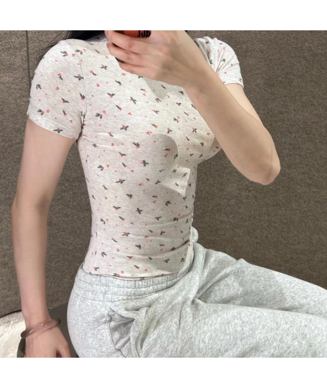 SKIMS Серая футболка, фото 5