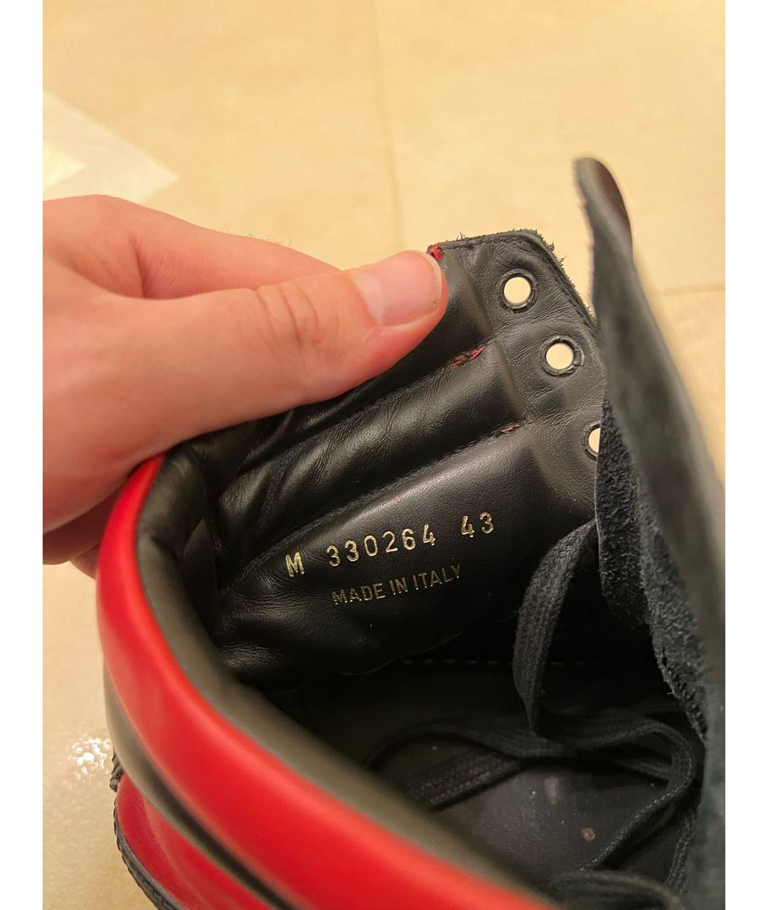 SAINT LAURENT Черные кожаные высокие кроссовки / кеды, фото 5