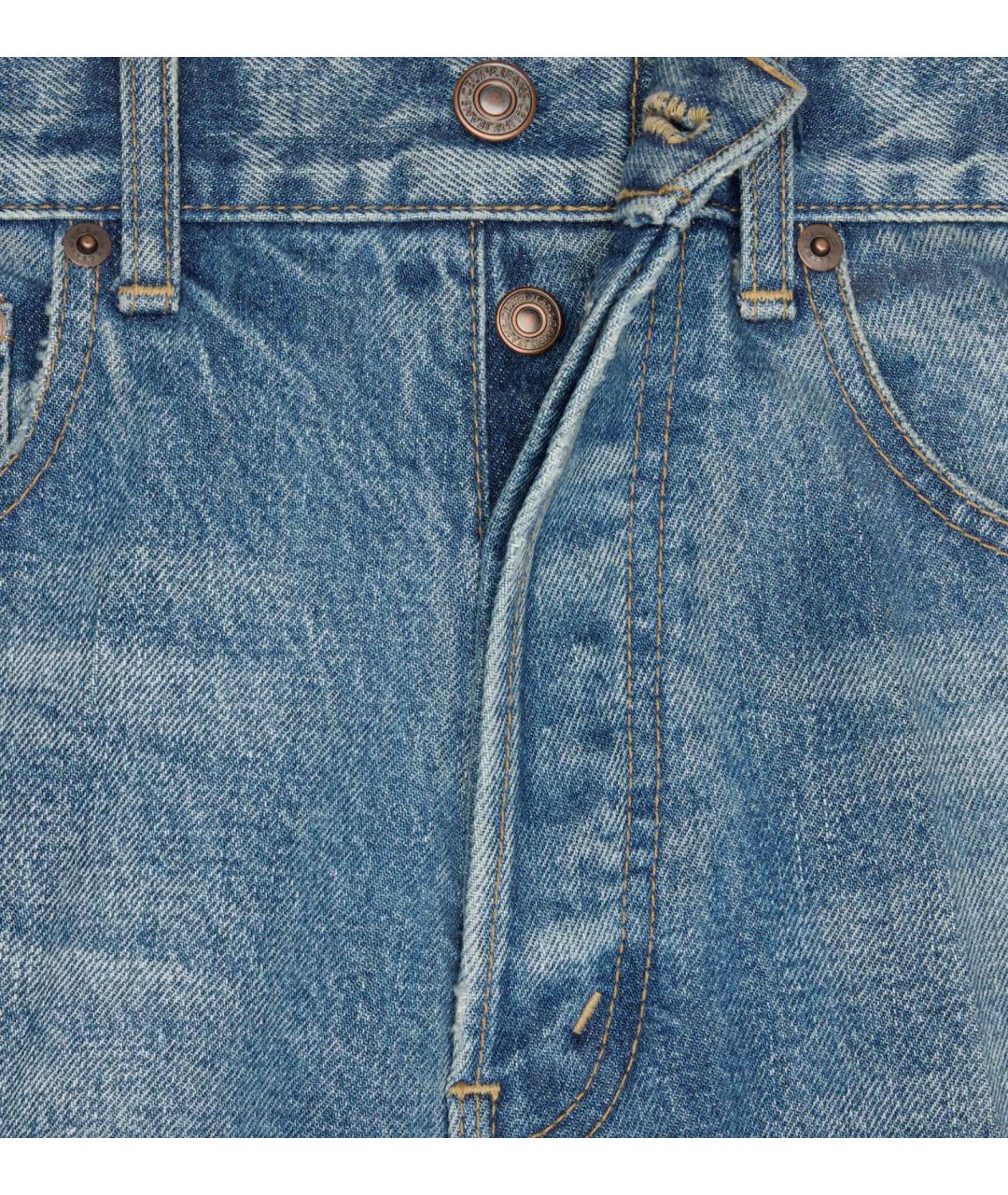 CELINE Синие хлопковые прямые джинсы, фото 4