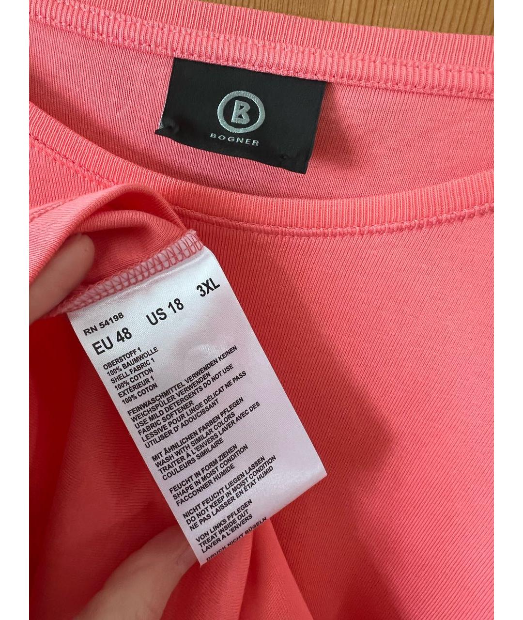 BOGNER Розовая хлопковая футболка, фото 3