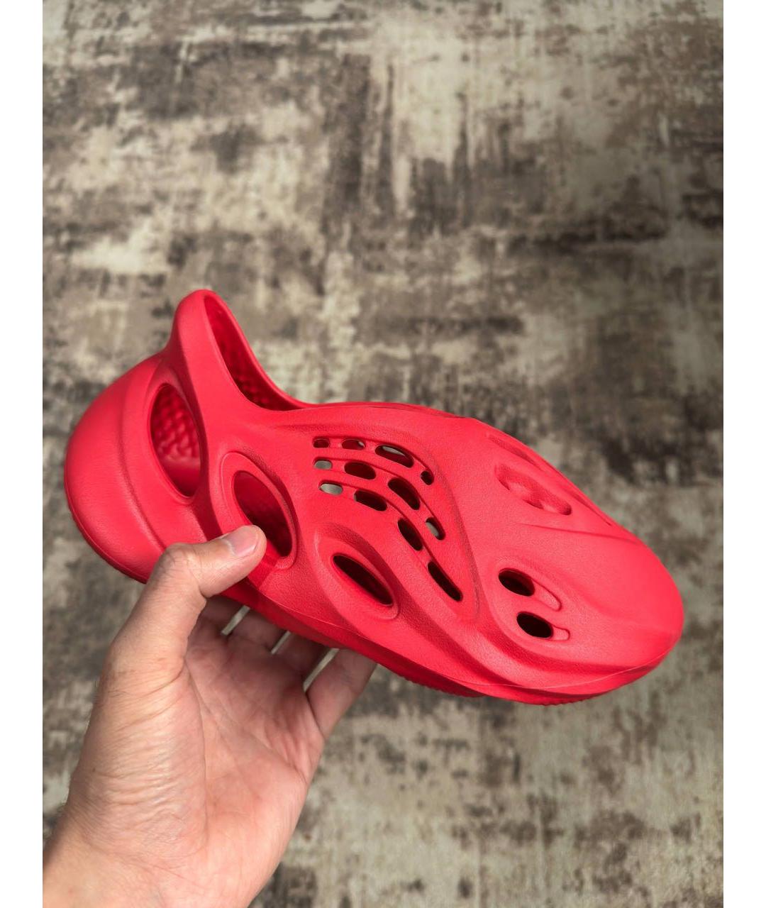 ADIDAS YEEZY Красные резиновые шлепанцы, фото 8