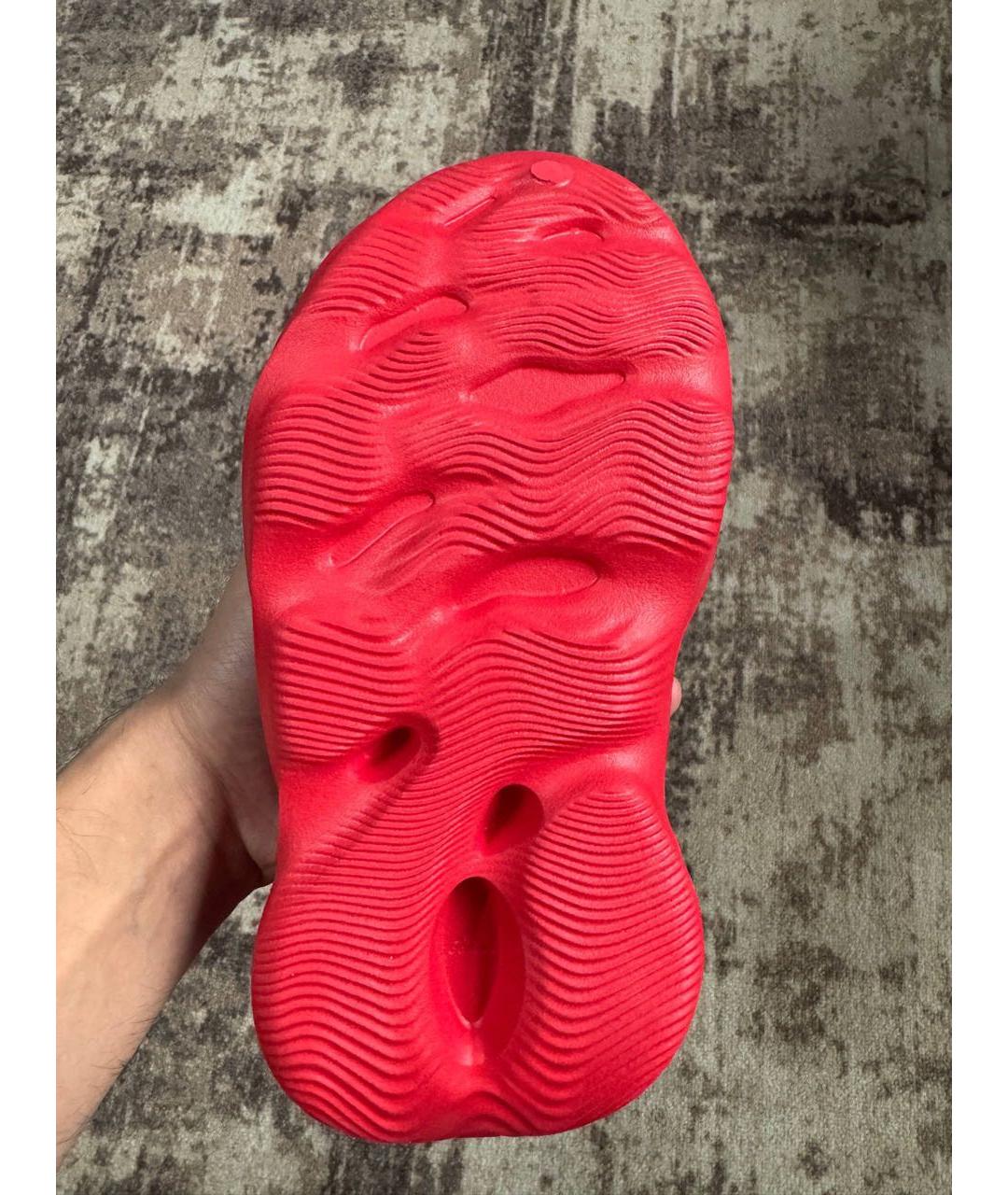 ADIDAS YEEZY Красные резиновые шлепанцы, фото 4